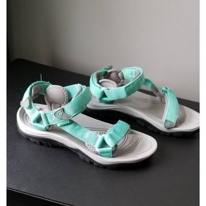 Atika outdoor hiking sandals adjustable straps size 7 mint green color